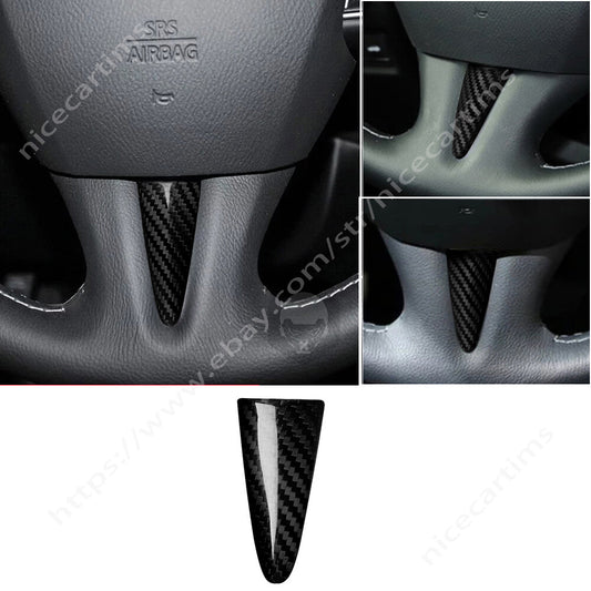 Real Carbon Fiber Steering Wheel Center Panel Cover for Infiniti Q50 Q60 2014-17