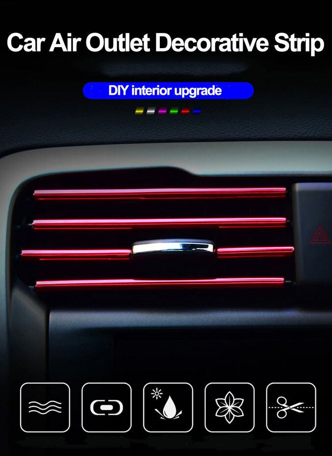 10-Piece Car Air Conditioner Socket Decorative Molded Strips, Green, Suitable for Dodge