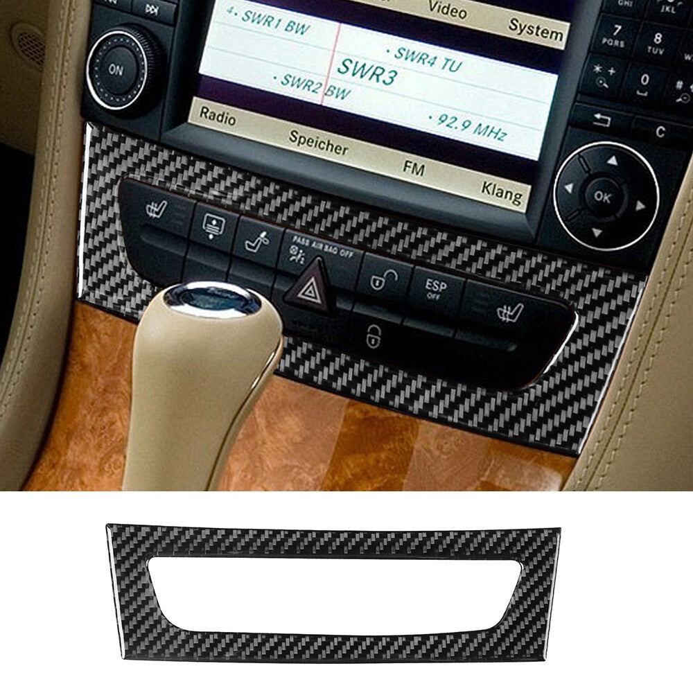 Carbon Fiber Central Heating Button Panel Trim for Benz CLS Class C219 2004-2009