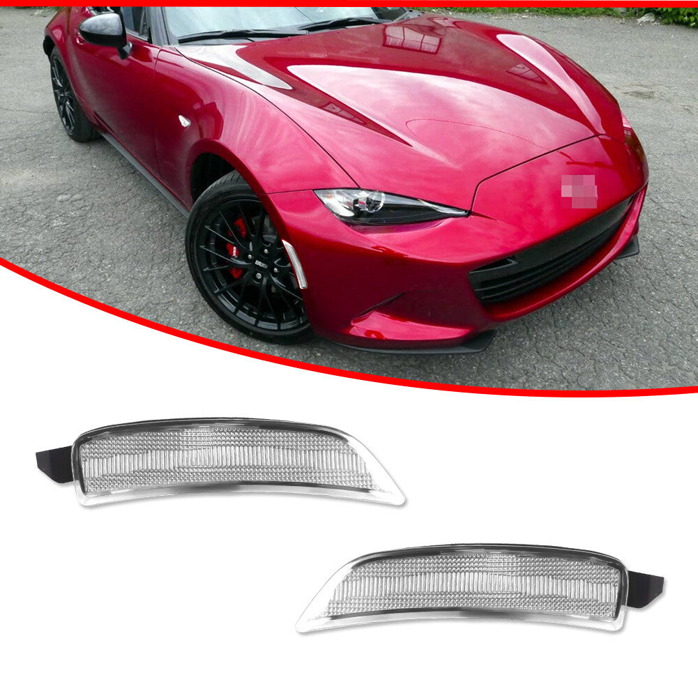 2-Piece Clear Front Marker Light Housing Kit for Mazda MX-5 Miata 2016-2022