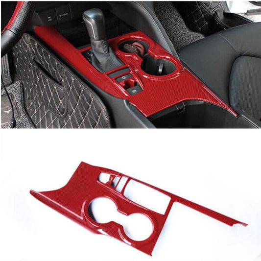 Carbon Fiber Gear Shift Panel Trim Center Console for Toyota for Camry 2018-2023 Red