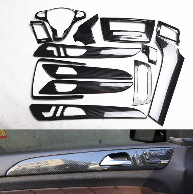 ABS Carbon Fiber Interior Decor Cover Full Set Trim for Benz GLE W166 2016-2019