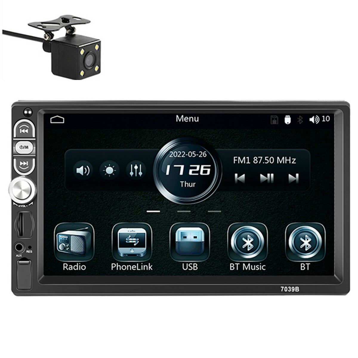 7in Car Radio Stereo Bluetooth For Apple Carplay Android Auto USB AUX Camera