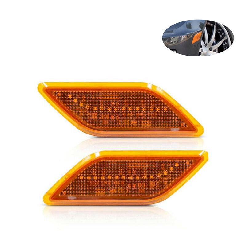 A pair of LED yellow front bumper side marker lights for Mercedes-Benz W212 E-Class