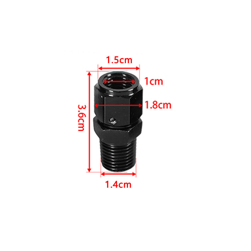 4AN AN4 Female Flare to 1/4NPT Male Straight Swivel Adapter Fitting Aluminum