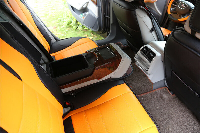 Car Inner Rear Storage Box Cover Trim 1PCS Fit for Audi A6L 2012-2018 Red Wood