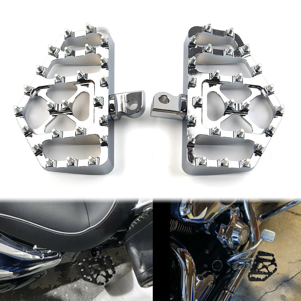 2¢ª Fu?rasten Wide Fat MX Style Trittbrett f¨¹r for Harley Dyna Touring Softail Chrom