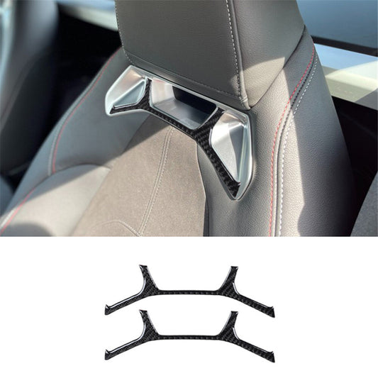 2X Carbon Fiber for Seat Head Molding Trim Cover for Toyota Supra A90 2019-2022