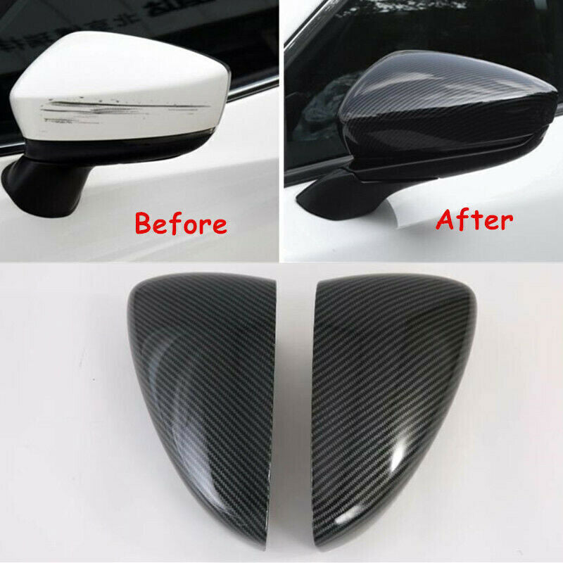 2Carbon Fiber Side Rear View Door Mirror Cover Trim for Mazda 3 Axela 2019-2023