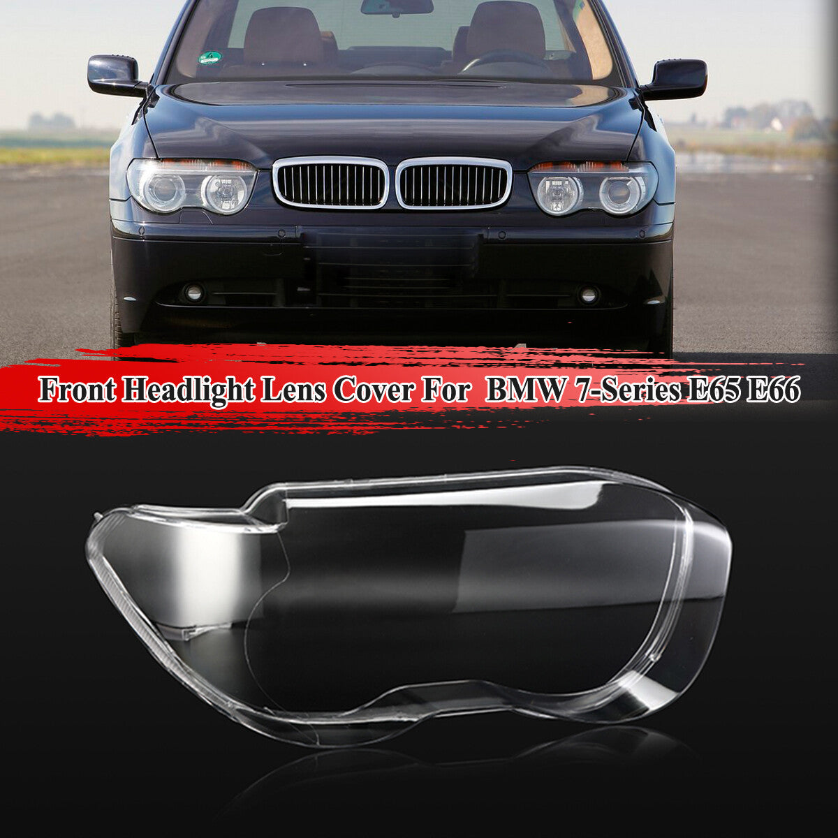 Front right headlight lens headlight replacement protective cover for BMW 7 Series E65 2002-2005