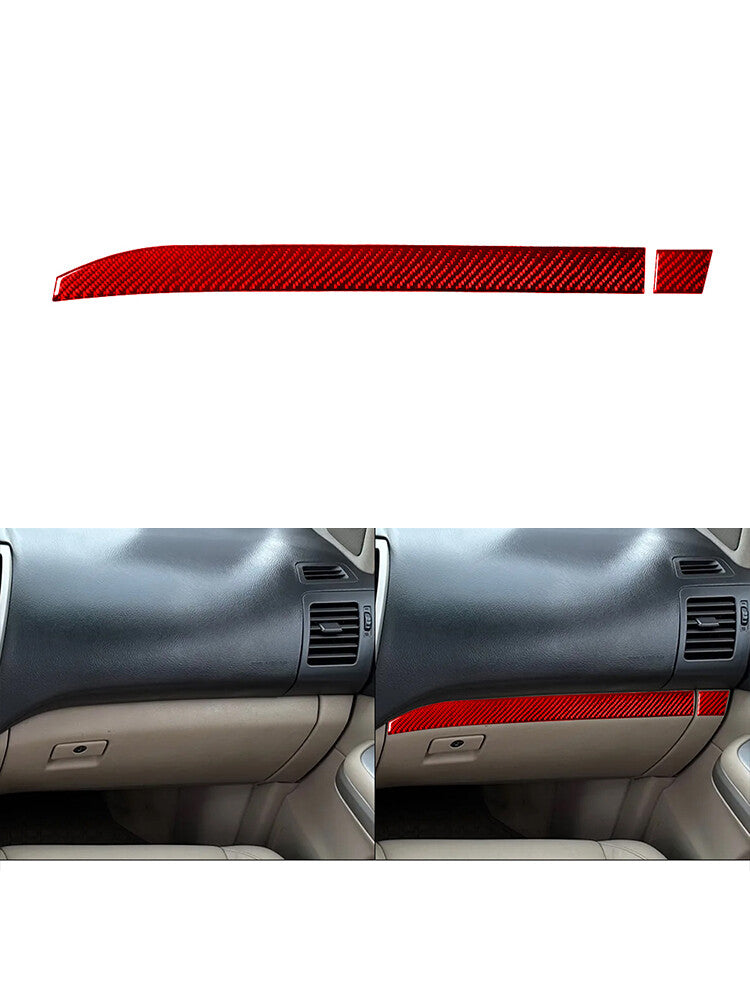 Red Carbon Fiber Interior Passenger Dashboard Cover Trim for Lexus RX330 RX350