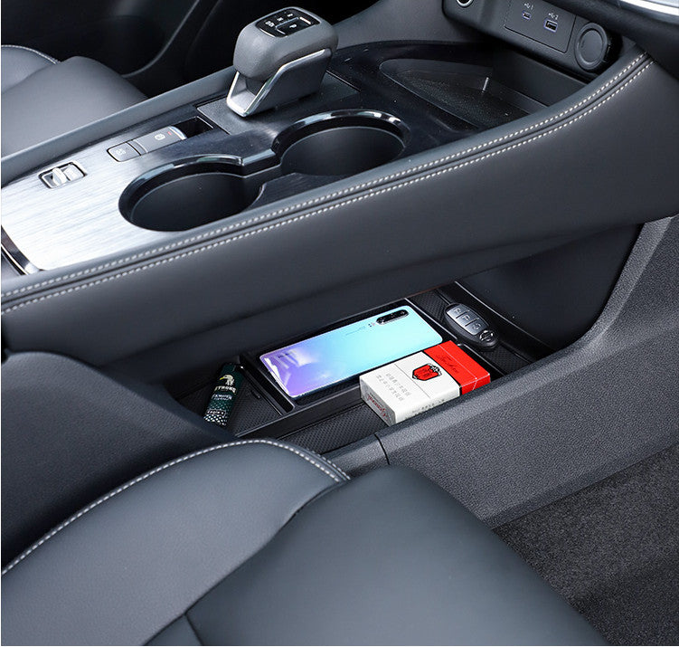 1P Black Inner Gear Shift Panel Cover Storage Box Tray for Nissan Rogue 2021-22