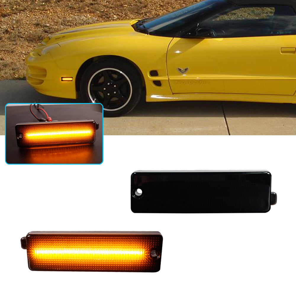 Smoked bright amber LED light suitable for 98-02 for Pontiac Firebird front marker lights.