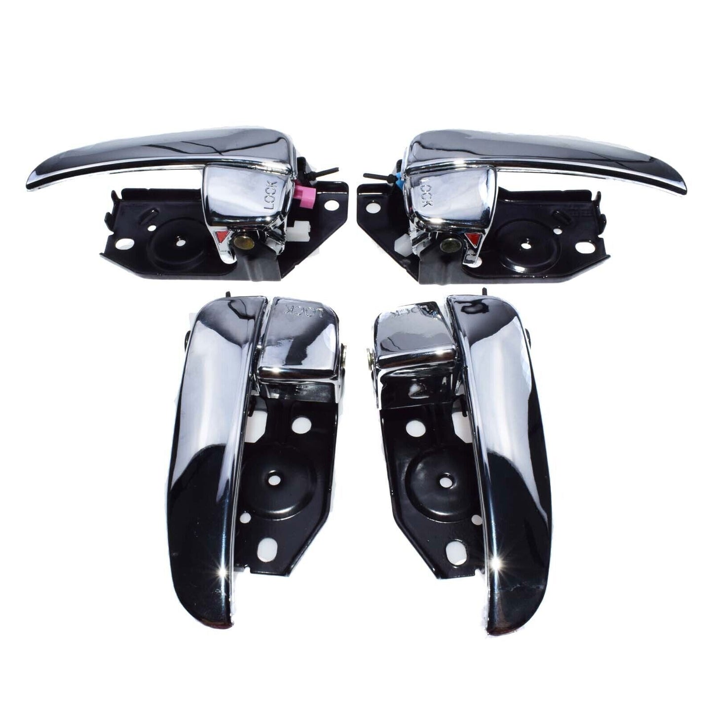 for Hyundai Sonata 2001-2005 Set of 4 Interior Door Handles Chrome FL RL RR