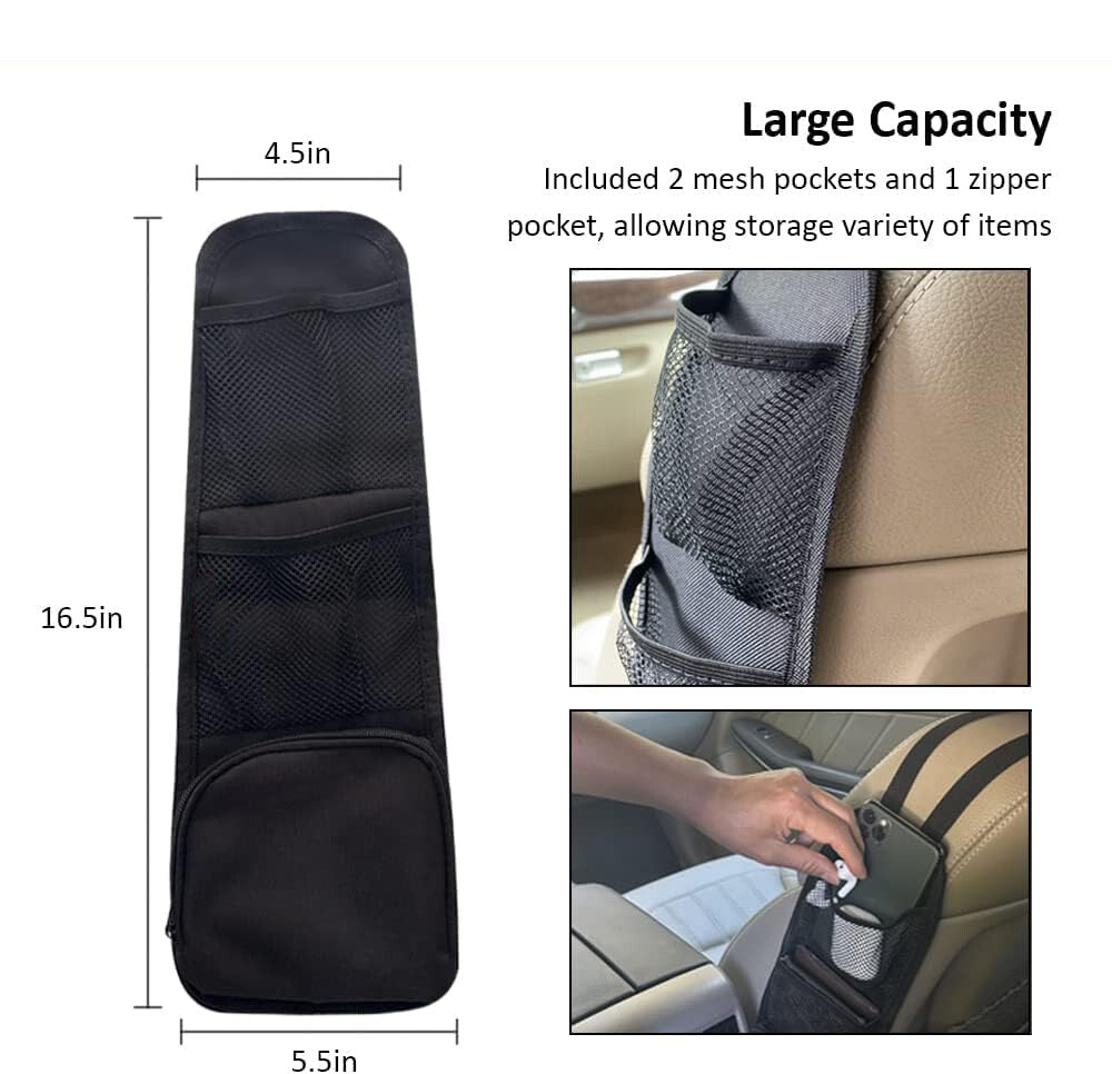 1Pc Car for Seat Side Back Storage Organizer Mesh Multi Pocket Hanging Bag Holder