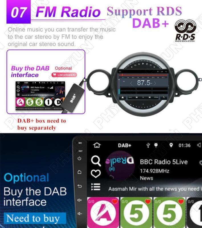 9 Android 11 Stereo Radio GPS Nav Head Unit WIFI For 07-13 for Mini Cooper R56 R60