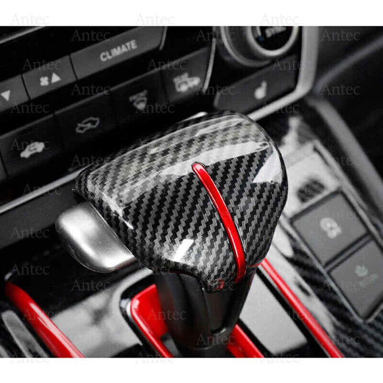 for Honda CR-V 2017-2022 Carbon Fiber&Red Gear Shift Knob Molding Cover Trim cap