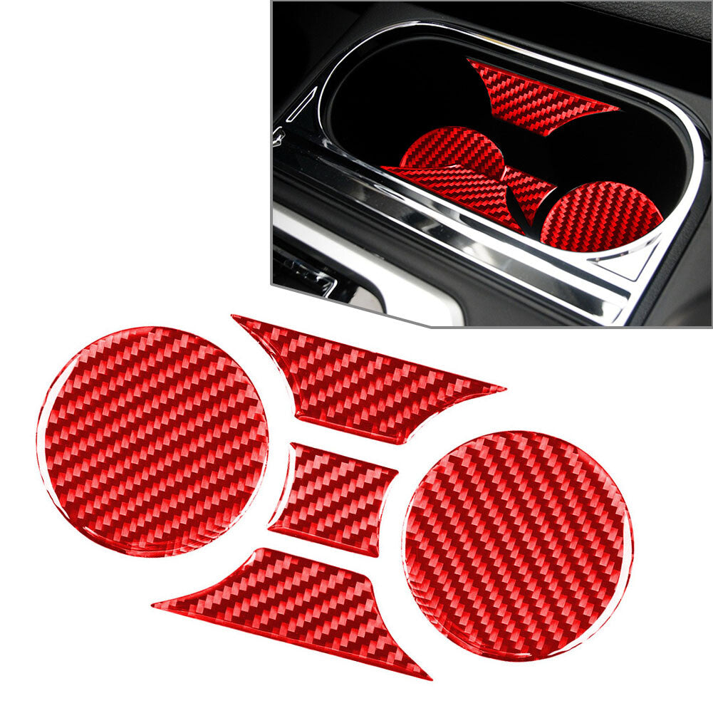 Carbon Fiber Central Control Cup Holder Panel Cover Trim for Toyota Tundra 14-21
