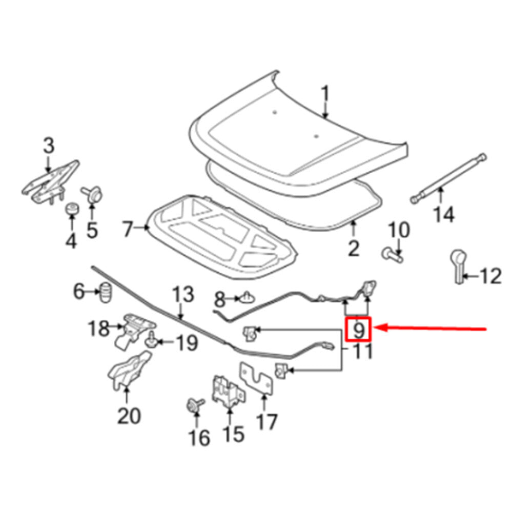 Front Hood Release Cable for Land Rover Discovery 4 10-16 for Range Rover Sport