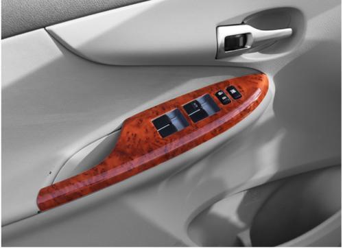 4pcs for Toyota for Corolla 2007-2013 Wood Grain Window Lift Panel Switch Cover Trim