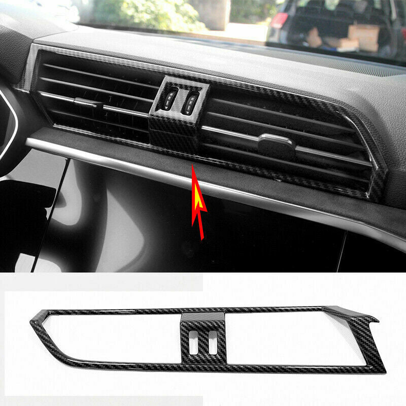 for Audi Q3 2019-2023 Carbon Fiber ABS Inner Central Outlet Air Vent Cover Trim