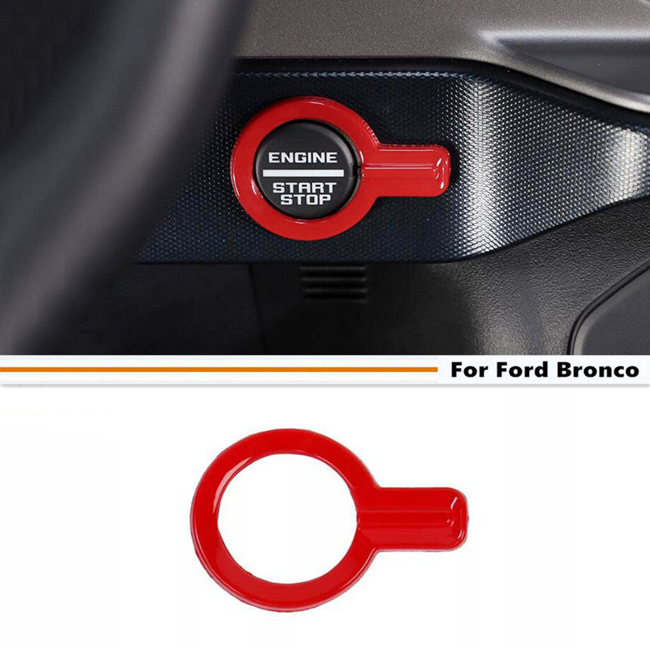 For 2021-2024  for ford  Bronco Red Interior Engine Start/Stop Push Button Trim Cover