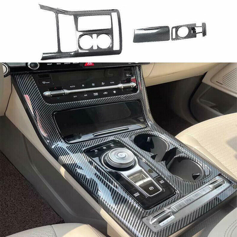for Kia Carnival 22-23 Carbon Fiber Console Gear Shift Box Panel Frame Cover 3x