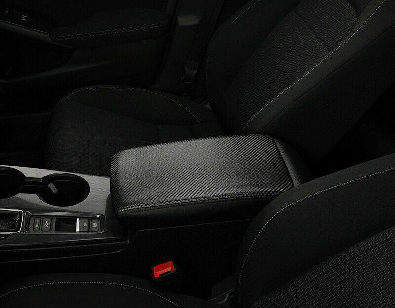for Honda for Civic 2022-2023 Carbon Fiber Central Armrest Storage Box Cover Leather