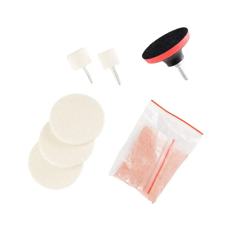8PC Car Window Glass Polishing Grinding Scratch Removal Felt Pad Repair Tool