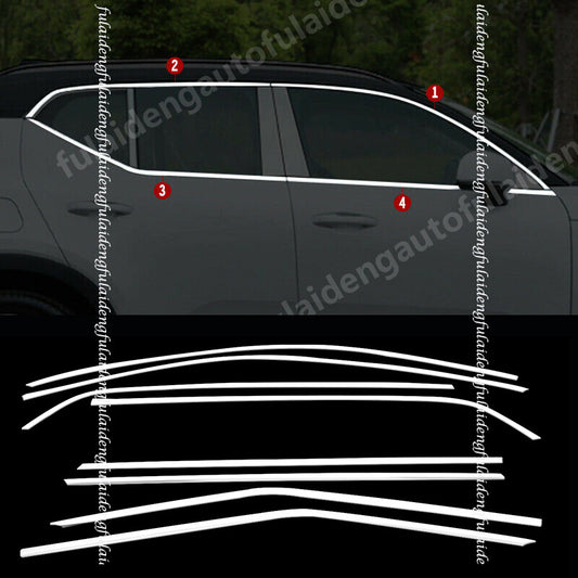 for Volvo XC40 2018-2024 Stainless Car Door Window Sill Trim Molding Cover trim