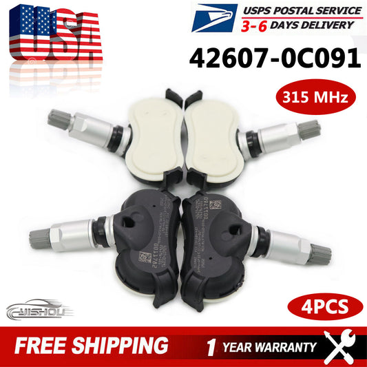 4PCS 42607-0C091 TPMS Tire Pressure Sensor for Toyota Sequoia Tundra 2018-20 US