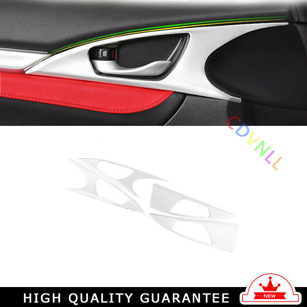 Inner Door Handle Bowl Cover Trim 4PCS for Honda for Civic 2016-2021 Silver Titanium