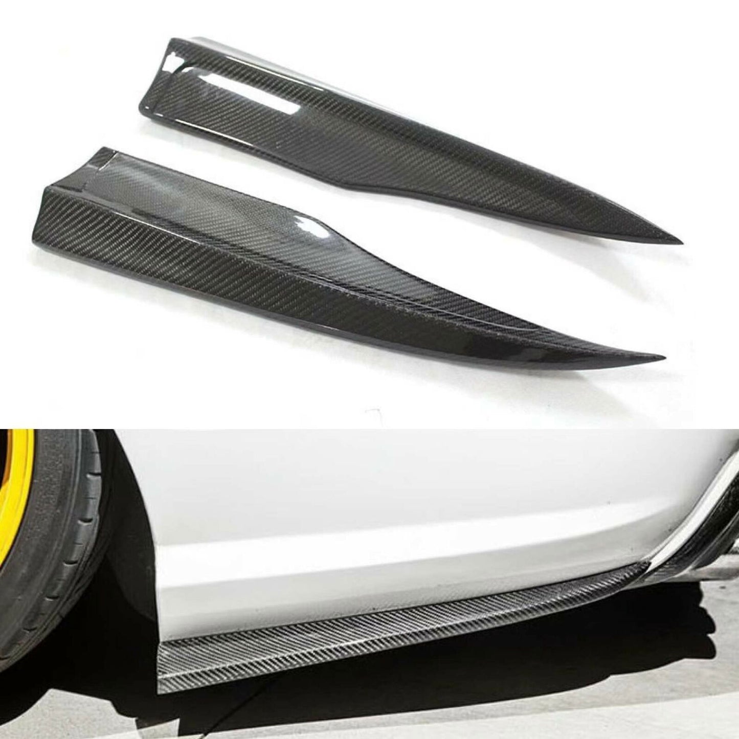Carbon Fiber for Mercedes-Benz W204 C63 2012-2014 Car Rear Bumper Side Splitter