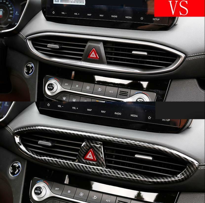 Carbon Fiber Center Air Outlet Vent Cover Trim for Hyundai Santa Fe 2019-2022