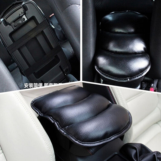 Car SUV Center Armrest Console Soft Cushion PU Leather Mat Box Cover Pad Black