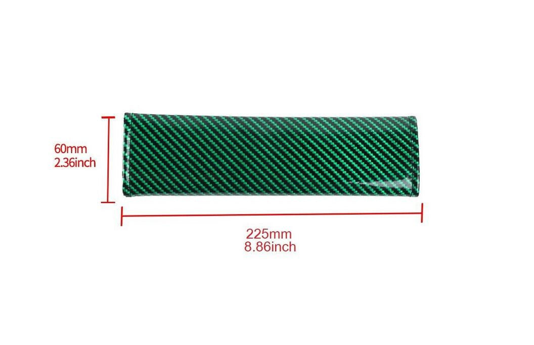 2-Piece Car Seatbelt Covers & Shoulder Belt Pads - Green Carbon for Honda for Acura