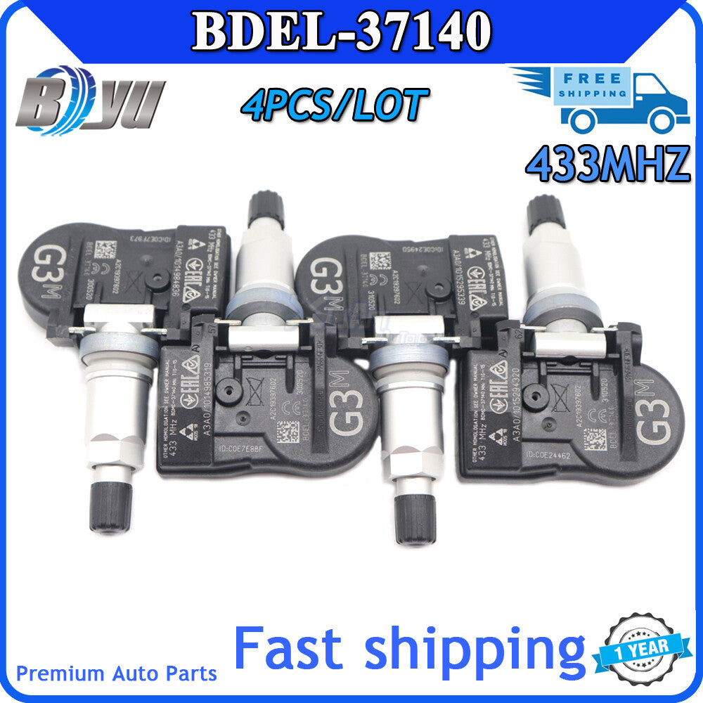 433MHz TPMS BDEL37140 Kit (4 x TPMS Tire Pressure Sensors) for Mazda CX-30 2019+