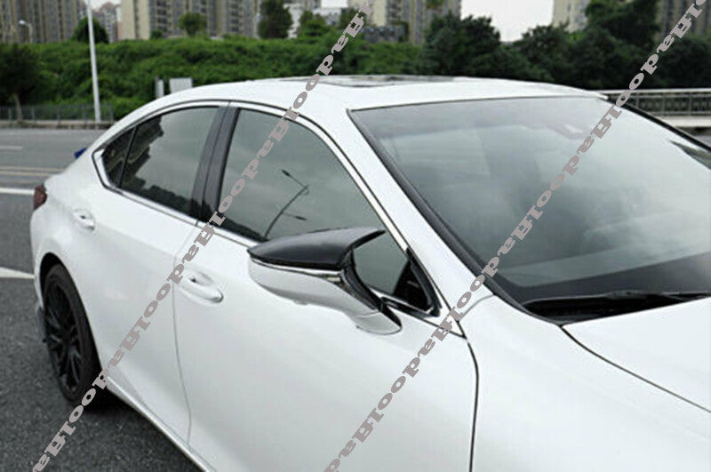 2P Gloss Black Ox Horn Rearview Mirror Decor Cover Trim for Lexus RC for ES LS LC UX