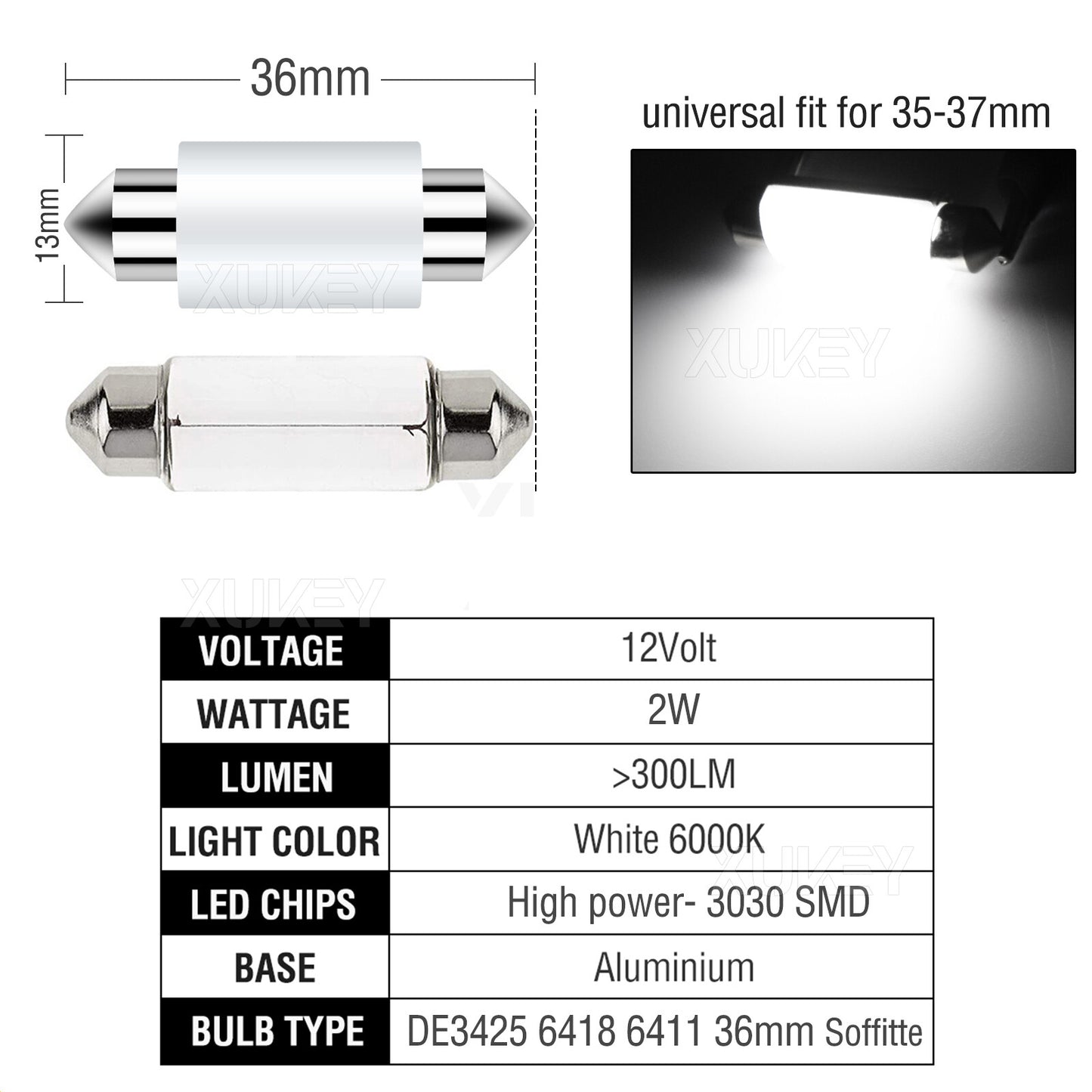 4x SMD LED 36MM 239 272 CANBUS WHITE NUMBER PLATE/INTERIOR LIGHT FESTOON BULBS
