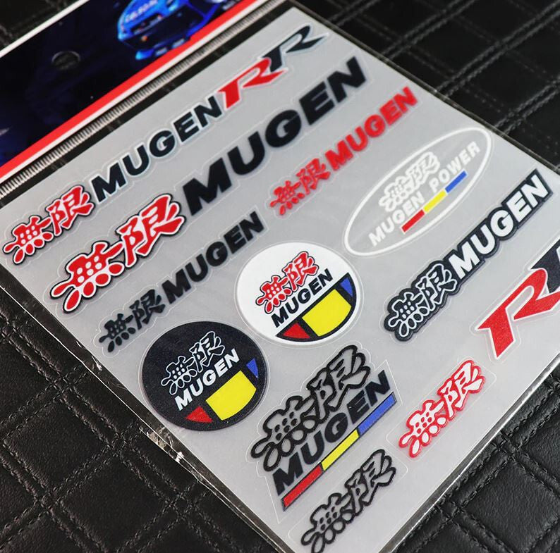 12-Piece Car Reflective Sticker Set, Badges, Decals, Vynil Mugen, for Toyota