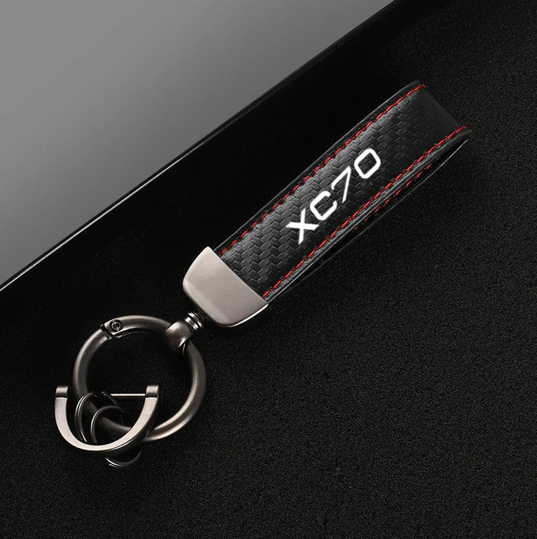 Car keychain/key ring/key fob for XC70, car accessories, black and red.