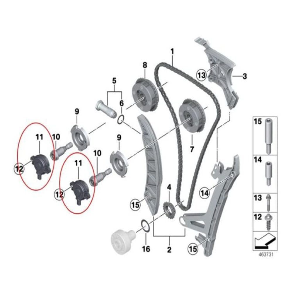 Camshaft Variable Valve Timing Solenoid Gasket Compatible for BMW N20 B48 X4