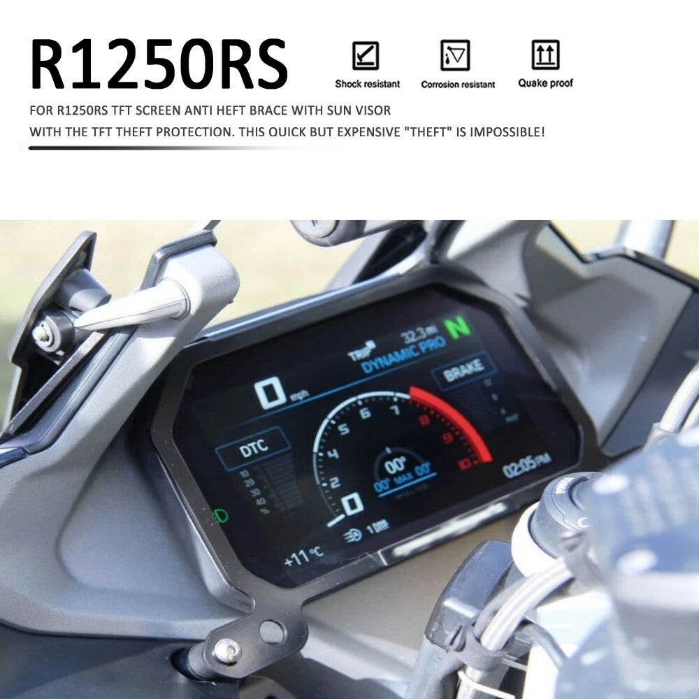 for BMW R1250RS TFT Screen Anti Theft Brace Meter Frame Cover Protector Visor