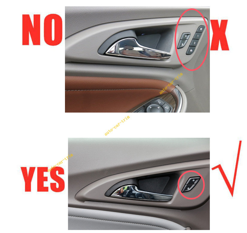 For 2016-2024 for Chevrolet Malibu Bright Wood Grain Inner Door Handle Frame Trim 4X