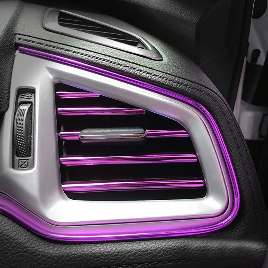 10-Piece Car Air Conditioner Socket Decorative Molded Trim Strips in Purple for Chevrolet