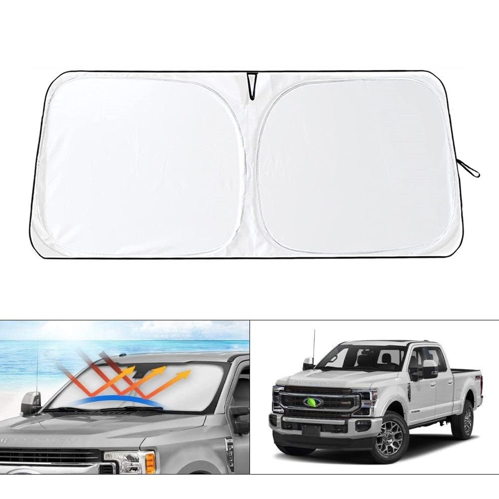 Custom Fit 2017-2024 for Ford Super Duty F250 Windshield Sun Shade Foldable Cover