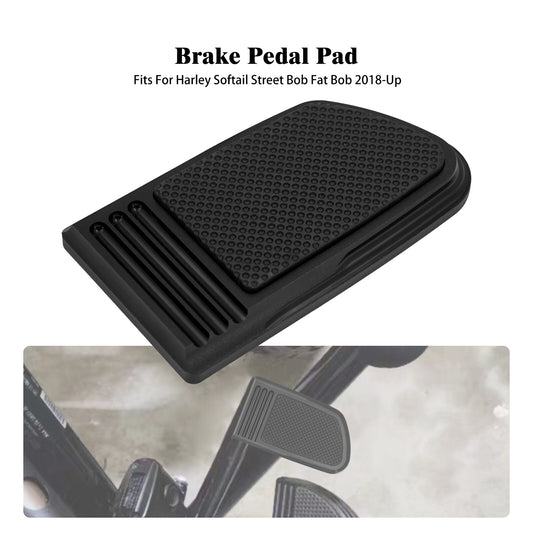 Aluminum Black Brake Pedal Pad Fits for Harley Softail Street Fat Bob 2018-2023