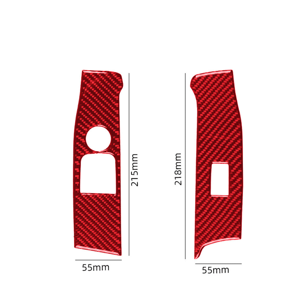 Red Carbon Fiber Front Window Control Cover Trim for Toyota Supra A90 2019-2022