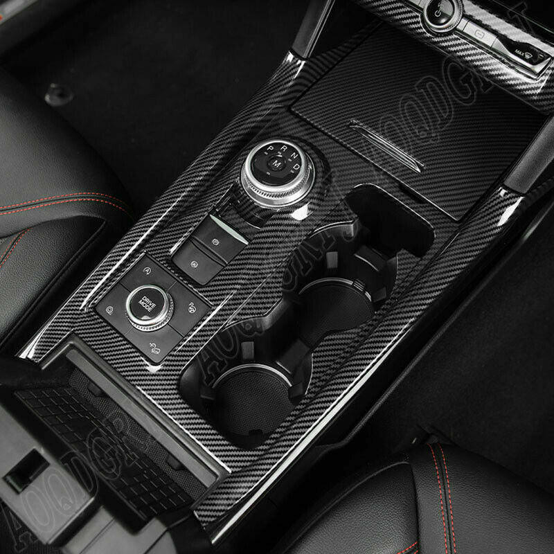 Carbon fiber ABS Gear Shift Box Panel Cover Stickers for Ford Explorer 2020-2022