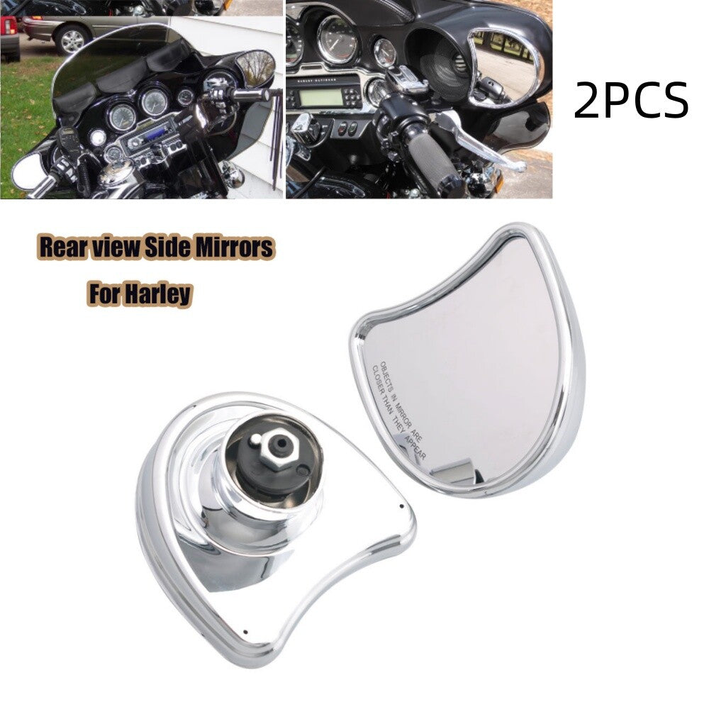 Chrome Batwing Inner Fairing Mount Rear Mirrors for Harley Davidson FLHTCU 14-UP